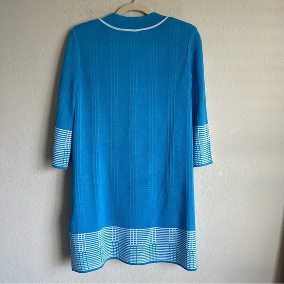 Ming Wang Blue Long Cardigan Open Front - Picture 4 of 5